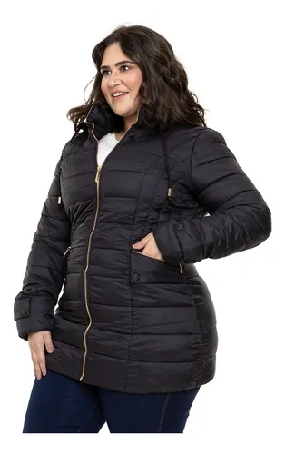 Casaco Puffer Feminino Plus Size Gominho Nylon G3 Ao G6