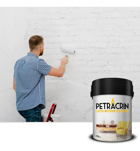 Imagen 2 de 7 de Pintura Latex Interior Exterior 20 Lts Petracrin Antihongo