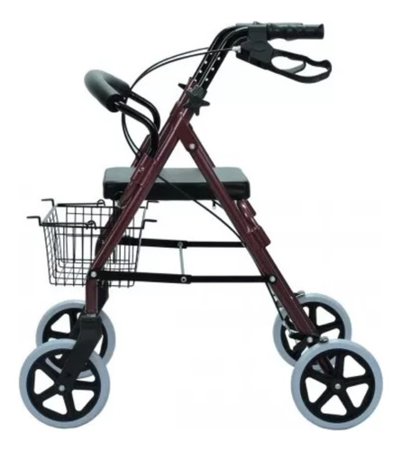 Caminador Rollator 4 Ruedas Plegable Asiento Frenos Canasta 