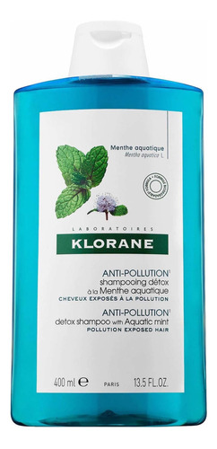 Shampoo Klorane Menta Acuática 400ml Detox Anti-pollution