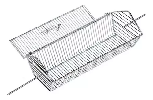 Grelha Cesto Espeto Giratório 65cm Grill Laurindos Curto