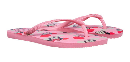 Chinelo Feminino Havaianas Slim Disney Minnie Rosa Macaron