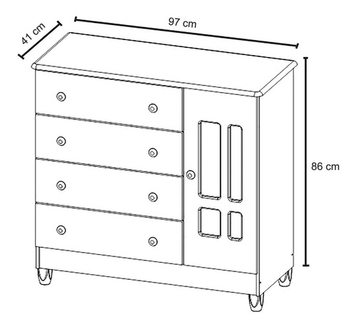 Imagem 4 de 4 de Conjunto Cômoda Fraldário Ariel E Berço Mini Cama D