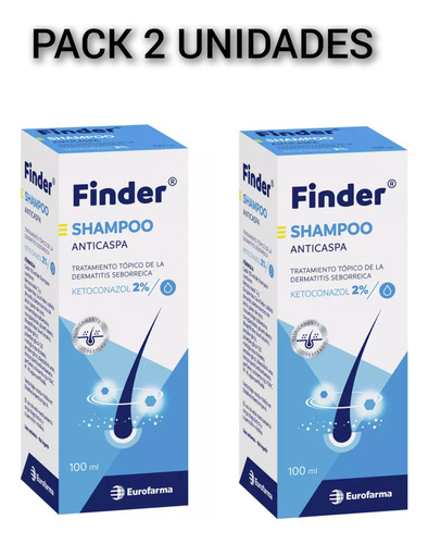 Shampo Anticaspa Finder Ketoconozol 2% Pack 2 Unidades