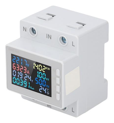 Medidor De Potencia Monofásico Con Pantalla Lcd Energy Color