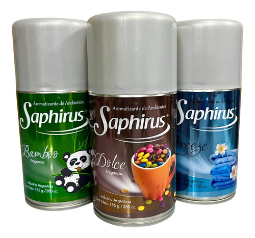Saphirus - Repuesto- Fragancias A Eleccion- Pack 3 Unidades-
