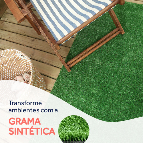 Grama Sintetica Verde 3 Metros Quadrados Para Pets 10mm