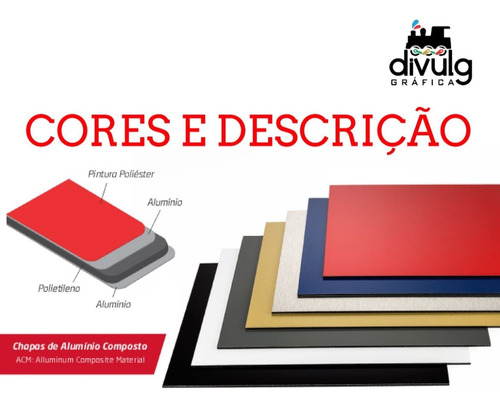 Placa Luminoso Retangular Em Acm Vazado Led Logo Dupla Face