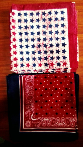 Bandanas Pañoletas Motivo Bandera Eeuu Y Estrellas