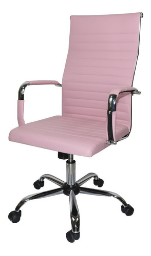 Silla de escritorio Seats And Stools Kena ergonómica  rosa con tapizado de cuero sintético