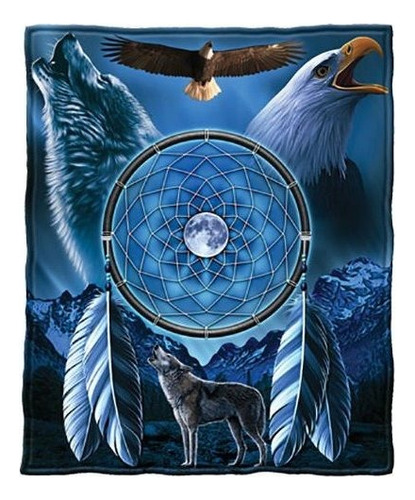 Dawhud Direct Wolf And Bald Eagle Dreamcatcher Super So