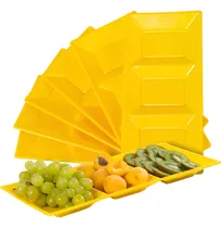 Comprar Charolas Botaneras Desechables De Plástico Con 3 Divisiones