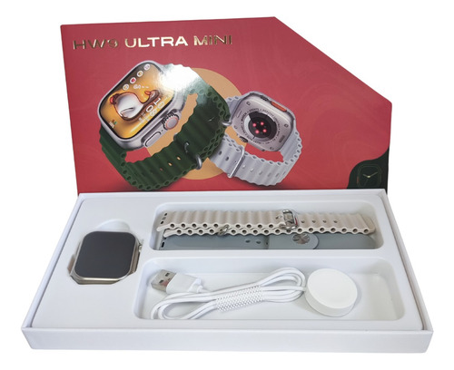 Reloj Smartwatch HW9 Ultra Mini Series 9, pantalla AMOLED de 41 mm, caja dorada, pulsera nude