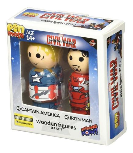 Capitán América Vs Iron Man Pin Mate Set Convención Excl