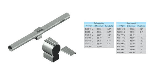 Grapa Fijac Caño  22mmd Chacgalv C-cuña Elect Gs 078 L