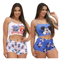 Comprar Kit 02 Pijamas Curto Adulto Feminino Verão Baby Doll E Short