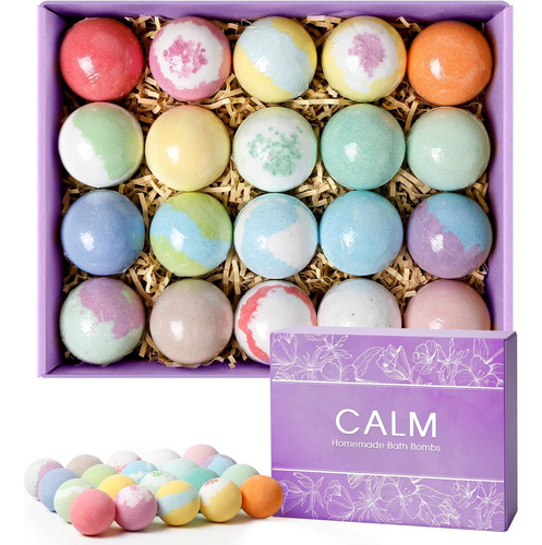 Calmnfiz Bath Bombs Para Mujeres Juego De Regalos 20pcs Natu