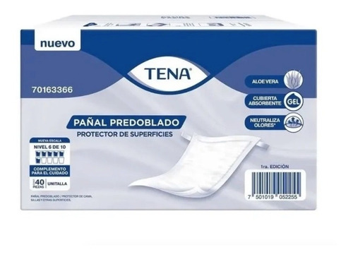 Protector  De Cama Tena Predoblado Unitalla 40 Pzas