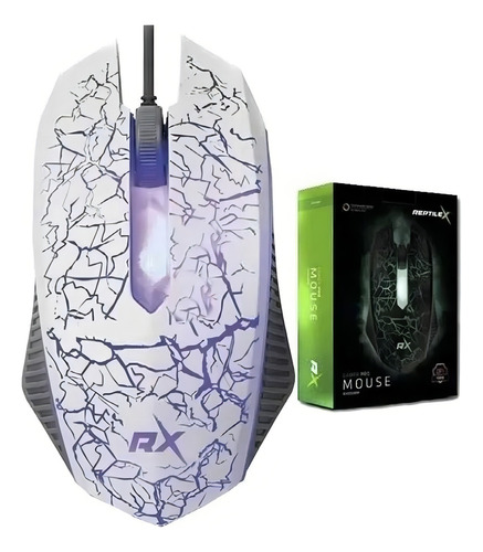 Mouse Gamer Reptilex Iluminacion Led Blanco/gris