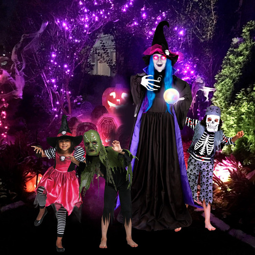 Bruja Adivinadora De Pie Animatrónica De Halloween 72