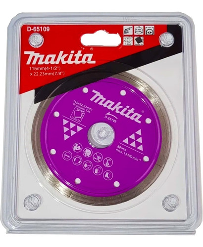 Disco Diamantado Makita D-65109 115mm 1.4mm Porcelanato Mkb