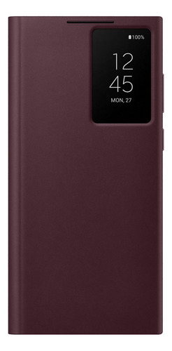 Samsung S-view Flip Cover Case Para Galaxy S22 Ultra Borgoña