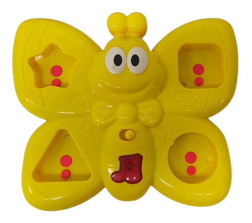 Brinquedo Educativo Infantil Borboleta Musical C Luz Amarela