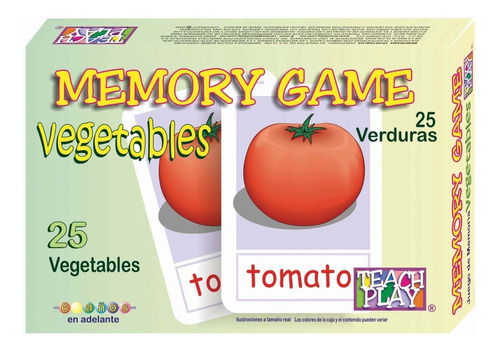 Juego De Memoria Vegetables Teach Play Idioma Inglés 