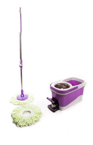 Balde Con Pedal Trapeador Giratorio Centrifugo Acero 2 Mopas
