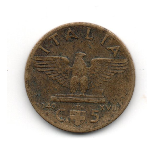 Italia Reino Moneda 5 Centesimi Año 1940 R Km#73a