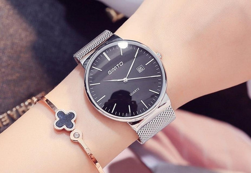 Relógio Feminino Gimto Luxo Aço Inoxidável Frete Grátis