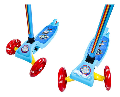 Imagem 6 de 7 de Patinete Unitoys Articulado Led Infantil Azul Para Crianças