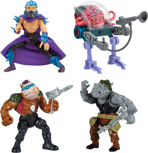 Tmnt Retro Playmates Classic Mutant Figure 4 Pack Villanos