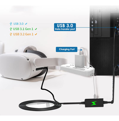 Pack De Cable Link 5m Para Oculus Quest Pro - Carga Rpida