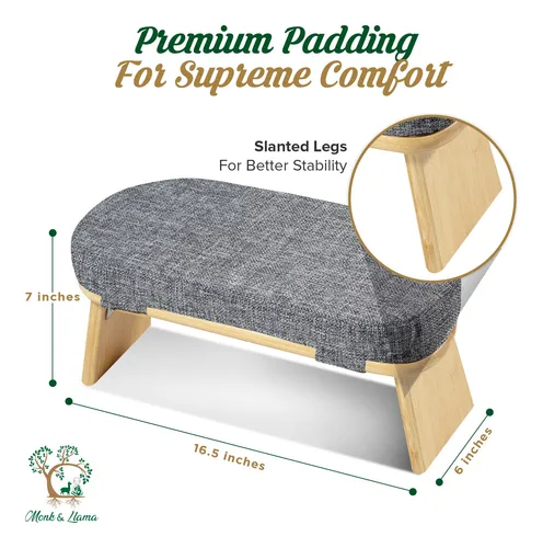 Banco De Meditacion Plegable Monk & Llama Gris Algodo Import