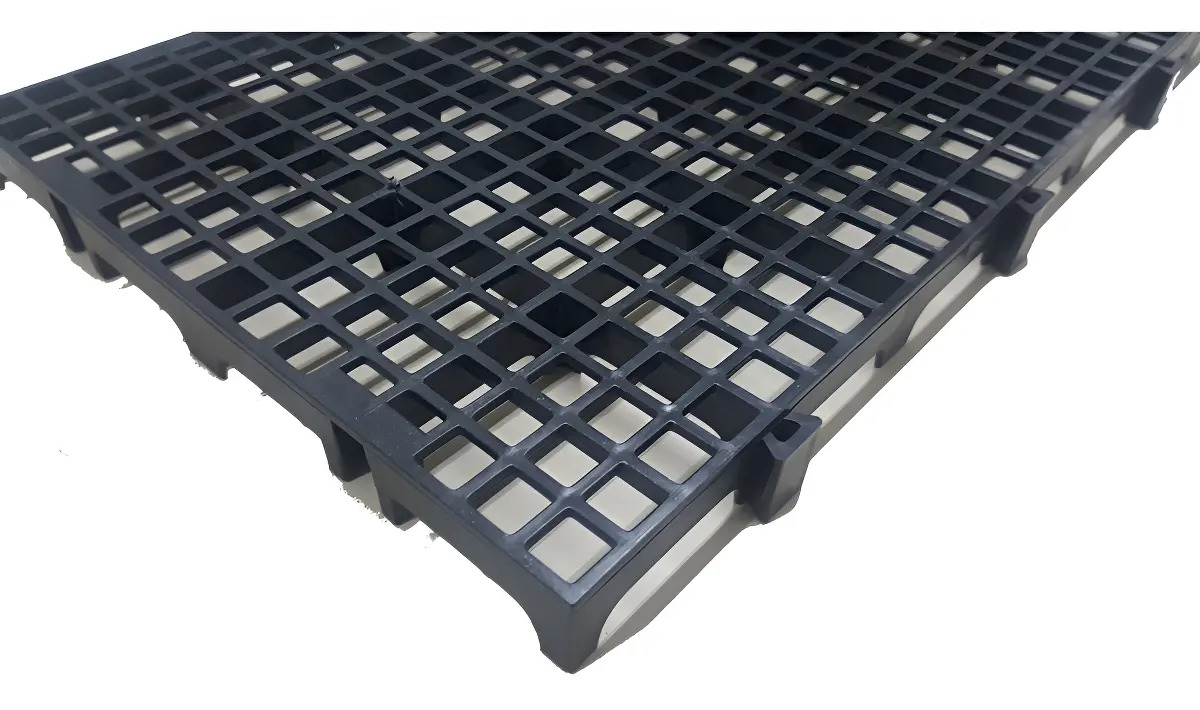 10pçs Palete Estrado Plástico Marwell Preto de 50 x 25 Cm
