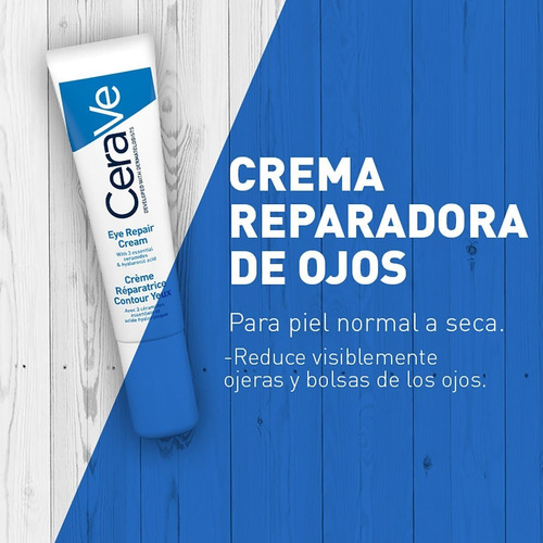 Imagen 2 de 12 de Crema Reparadora Cerave Contorno De Ojos Piel Sensible 14gr