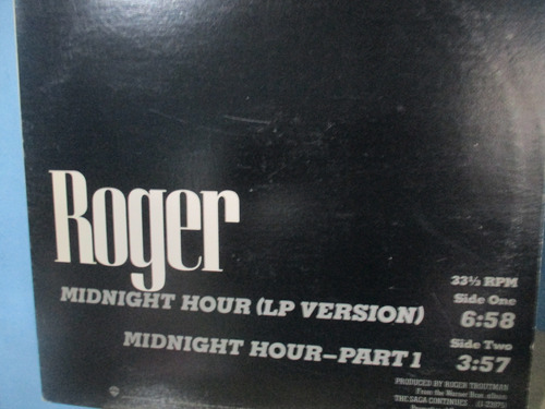 Roger Zapp Midnight Hour 12 Single Importado Funk 80s Raro