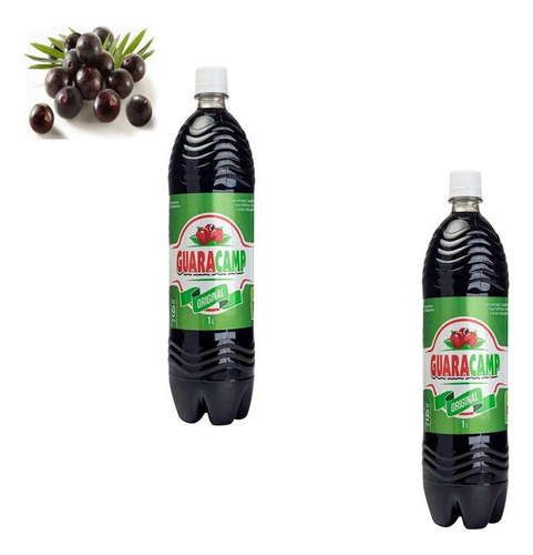 Kit 2 Xarope Guaraná Natural Concentrado Guaracamp De 1l