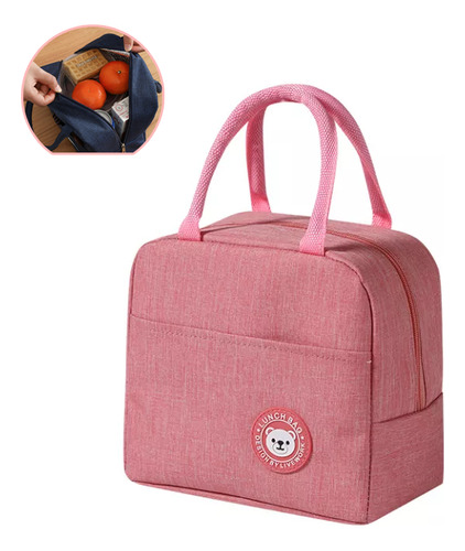 Bolsa De Isolamento Térmico Portátil, Lancheira Cor Rosa