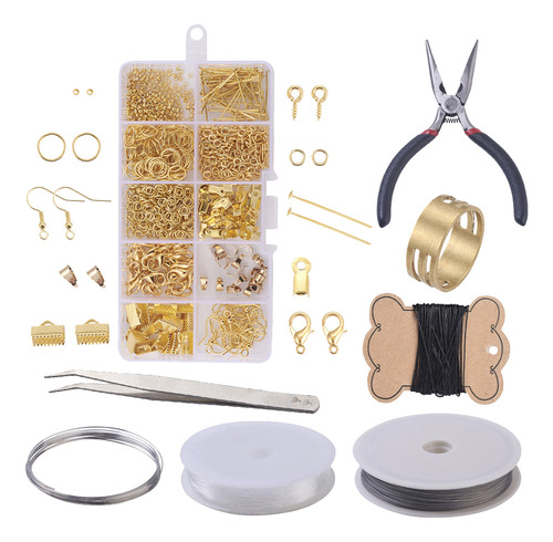 Kit De Pendientes De Bricolaje Con Materiales De Metal Dorad