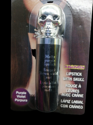 Imagen 2 de 2 de Labial Purpura Halloween Disfraz Cráneo 3082286