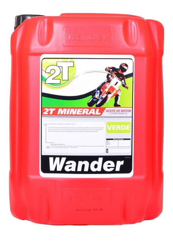 Aceite 2 T Mineral Moto Wander Balde X 20lt