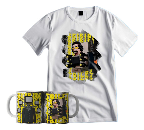 Combo Remera Y Taza Skibidi Toilet Varios Diseños