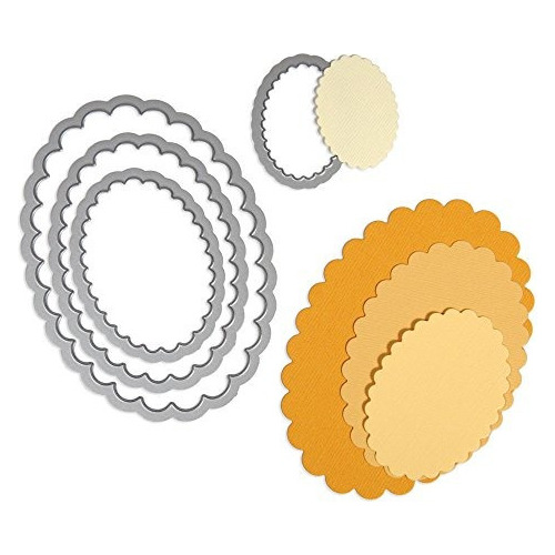 Sizzix Framelits Die Set 4pk Ovals Scallop