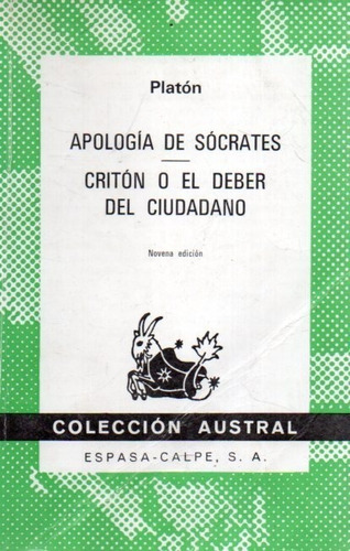 Apologia De Socrates Platon Austral 