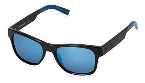 Lacoste L829s Gafas Rectangulares De Sol, Negro/blue, 31hxo