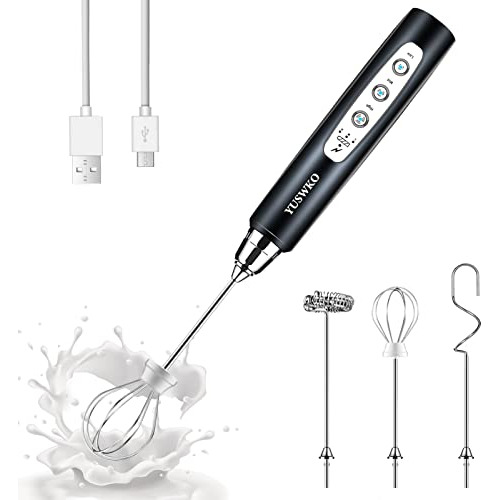 Milk Frother Handheld Con 3 Cabezas, Mezclador De Rx6yb