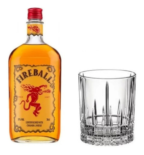 Whisky Fireball Cinnamon 750ml. + 1 Vaso Spiegelau Cristal