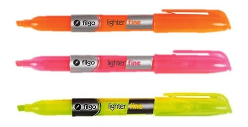 Resaltador Filgo Fino Pack X 3 Colores Marcador